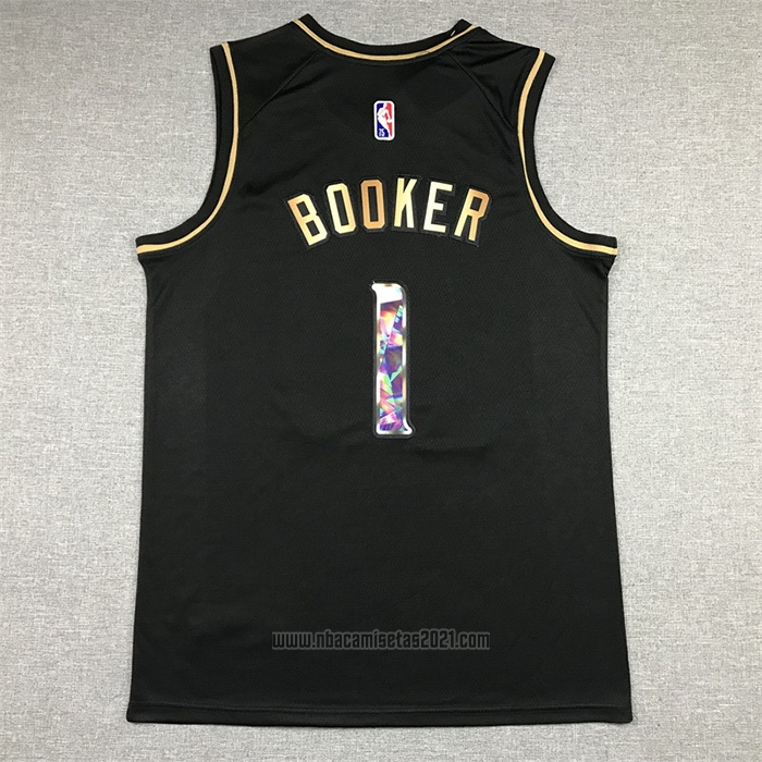 Camiseta Golden Edition Phoenix Suns Devin Booker #1 2021-22 Negro